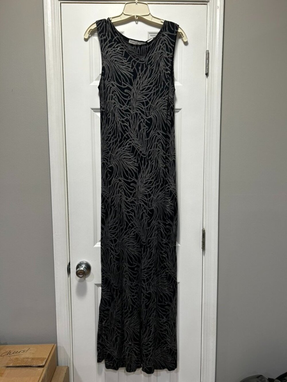 Long feather print dress